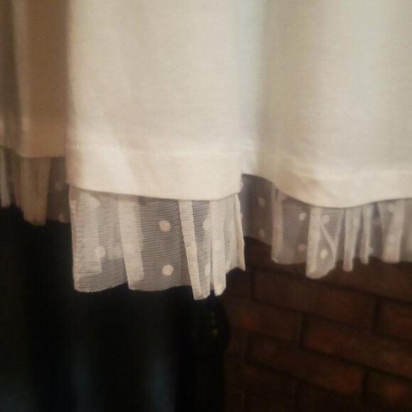 NWOT! World Wide Love White Sleeveless Cotton Knit Lace Overlay Dress - Size S - Picture 2 of 12